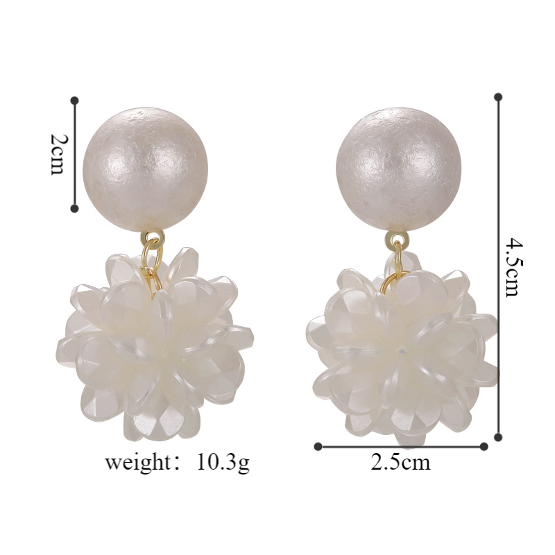 1 Pair Glam Luxurious Solid Color Beaded Resin Drop Earrings display picture 1