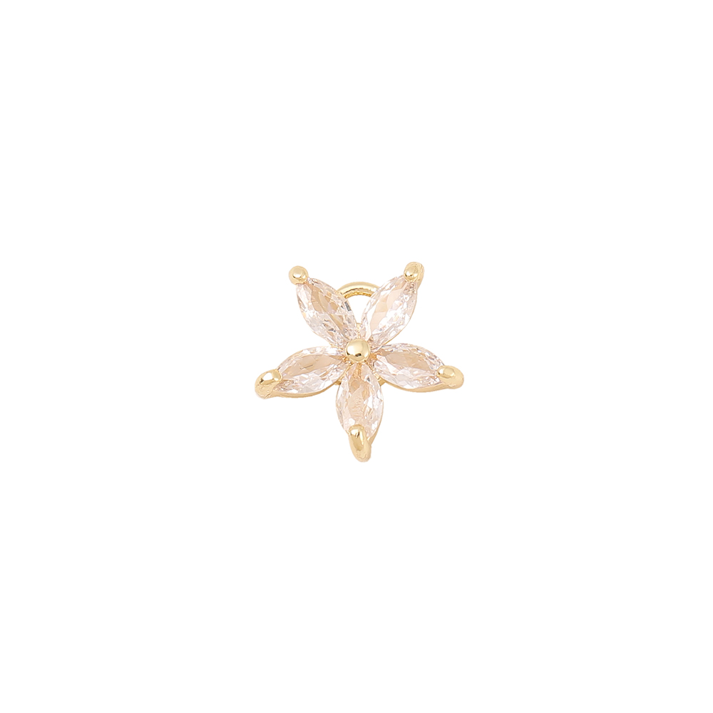 1 Piece 11*11mm Copper Zircon 18K Gold Plated White Gold Plated Flower Polished Pendant display picture 10
