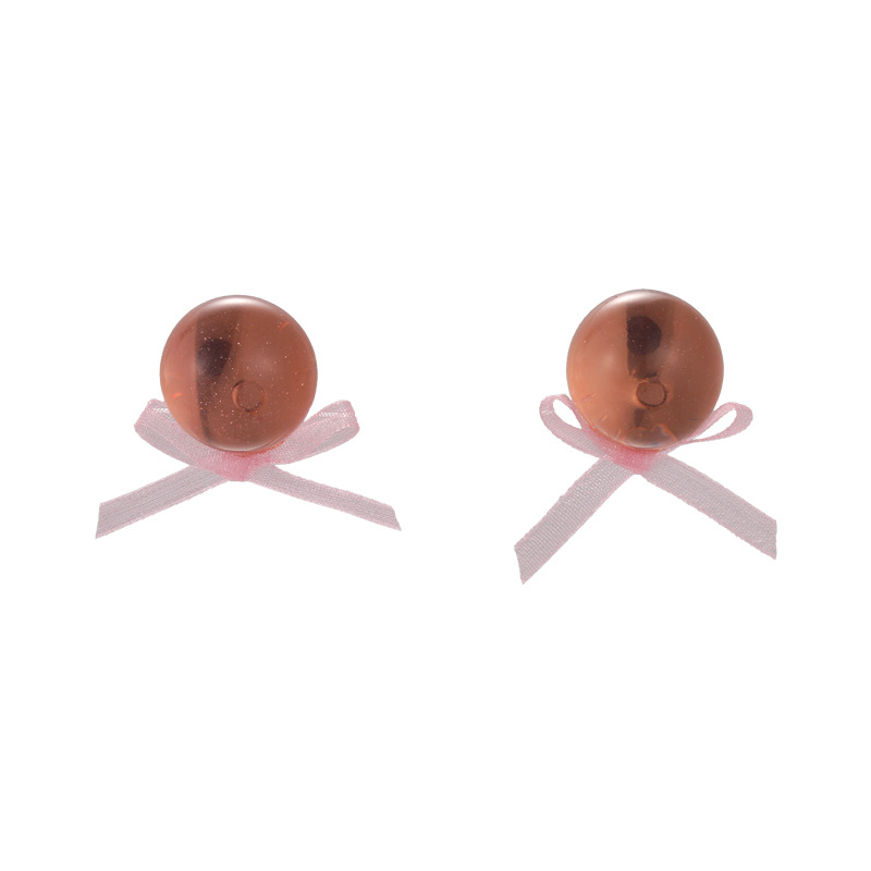 1 Pair Casual Elegant Simple Style Solid Color Bowknot Resin Copper Ear Studs display picture 14