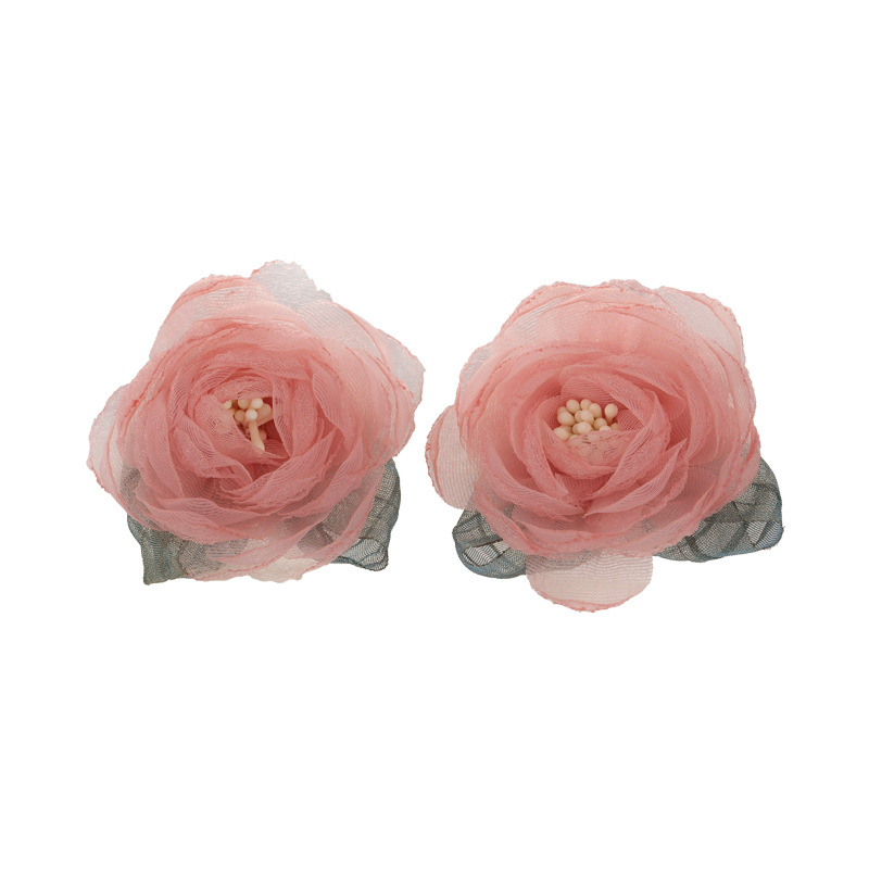 1 Pair Modern Style Sweet Artistic Flower Gauze Ear Studs display picture 9