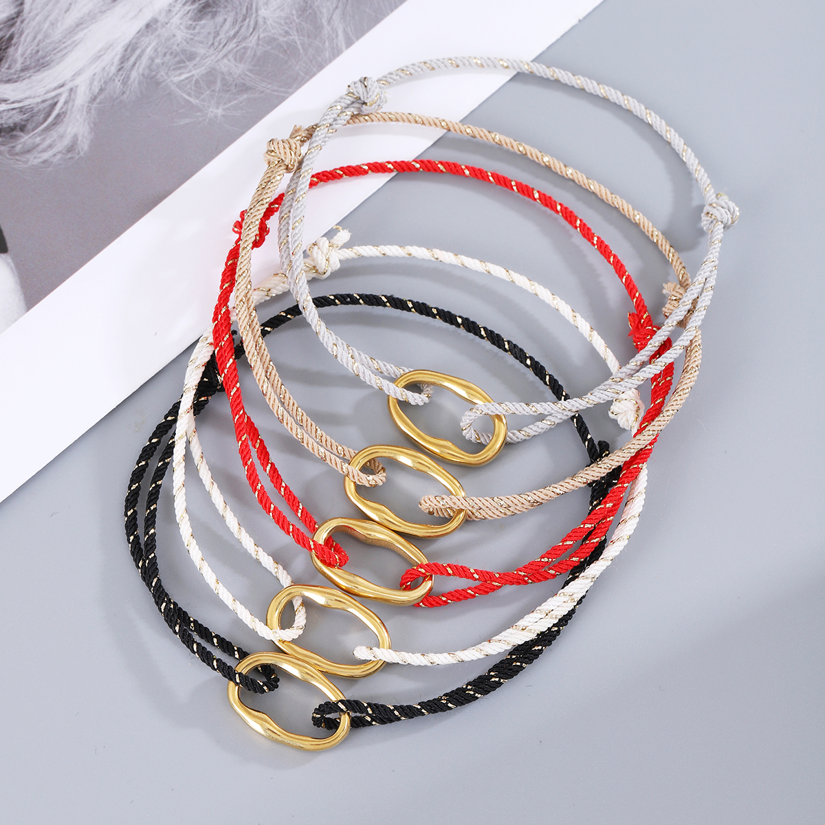 Casual Modern Style Geometric 304 Stainless Steel Nylon Unisex Bracelets display picture 7