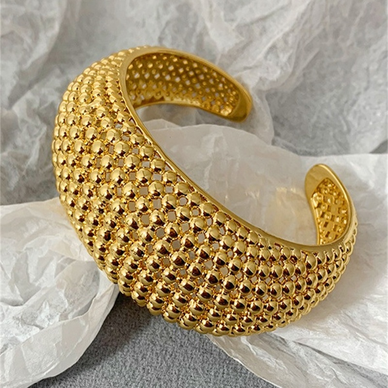 Copper Gold Plated Silver Plated Casual Vintage Style Commute Grid Plating Wristband Bangle display picture 20