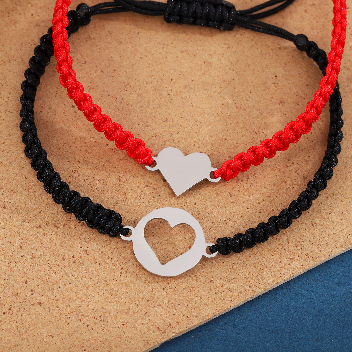 Basic Simple Style Classic Style Heart Shape 304 Stainless Steel Nylon Couple Bracelets display picture 5