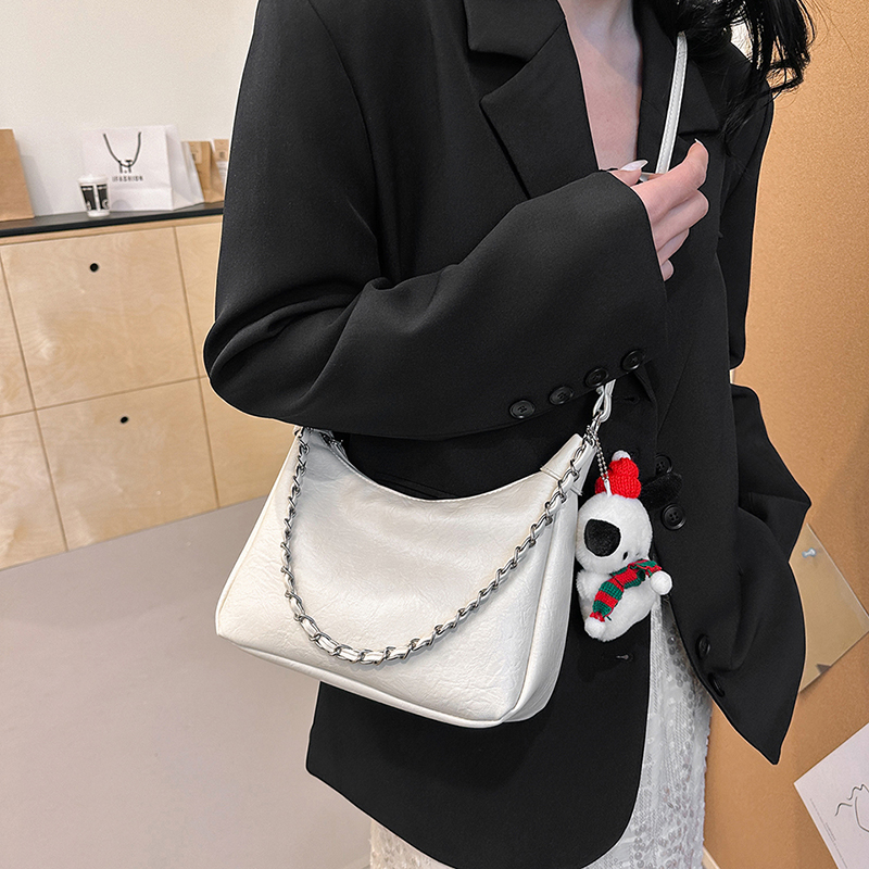 امرأة جلد غير حقيقي اللون الصامد الأساسي مربع سحاب البنطلون حقيبة كتف كروس شنطة display picture 4