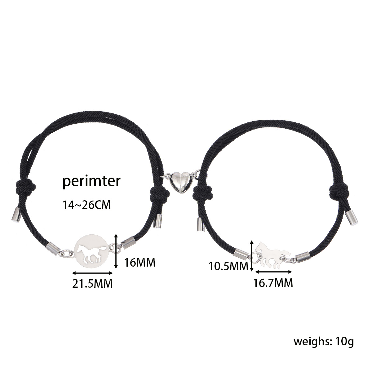 De Base Style Moderne Style Classique Cheval Acier Inoxydable 304 Nylon Coupler Bracelets display picture 1