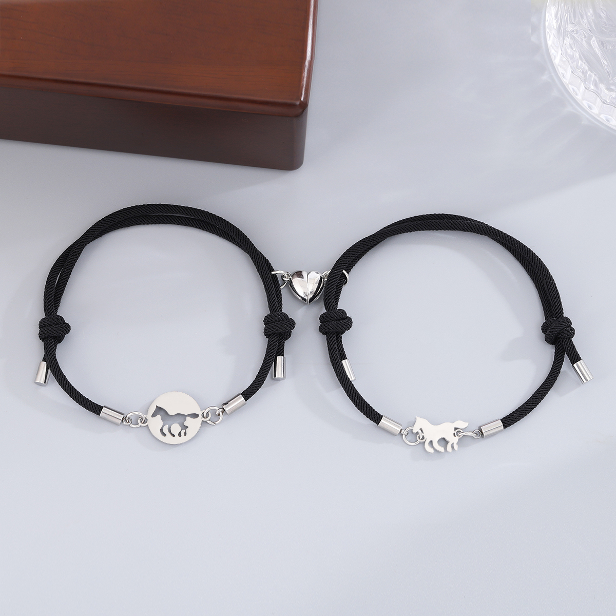 Basic Modern Style Classic Style Horse 304 Stainless Steel Nylon Couple Bracelets display picture 2