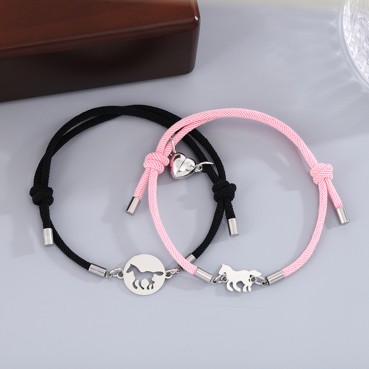 Básico Estilo Moderno Estilo Clásico Caballo Acero Inoxidable 304 Nylon Pareja Pulsera display picture 5