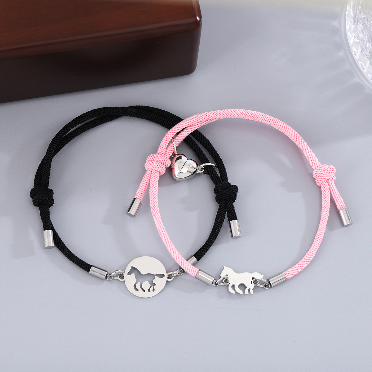 Basic Modern Style Classic Style Horse 304 Stainless Steel Nylon Couple Bracelets display picture 5