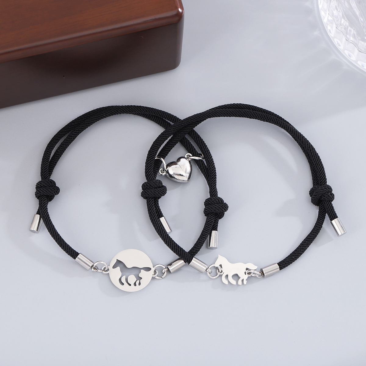 Basic Modern Style Classic Style Horse 304 Stainless Steel Nylon Couple Bracelets display picture 3