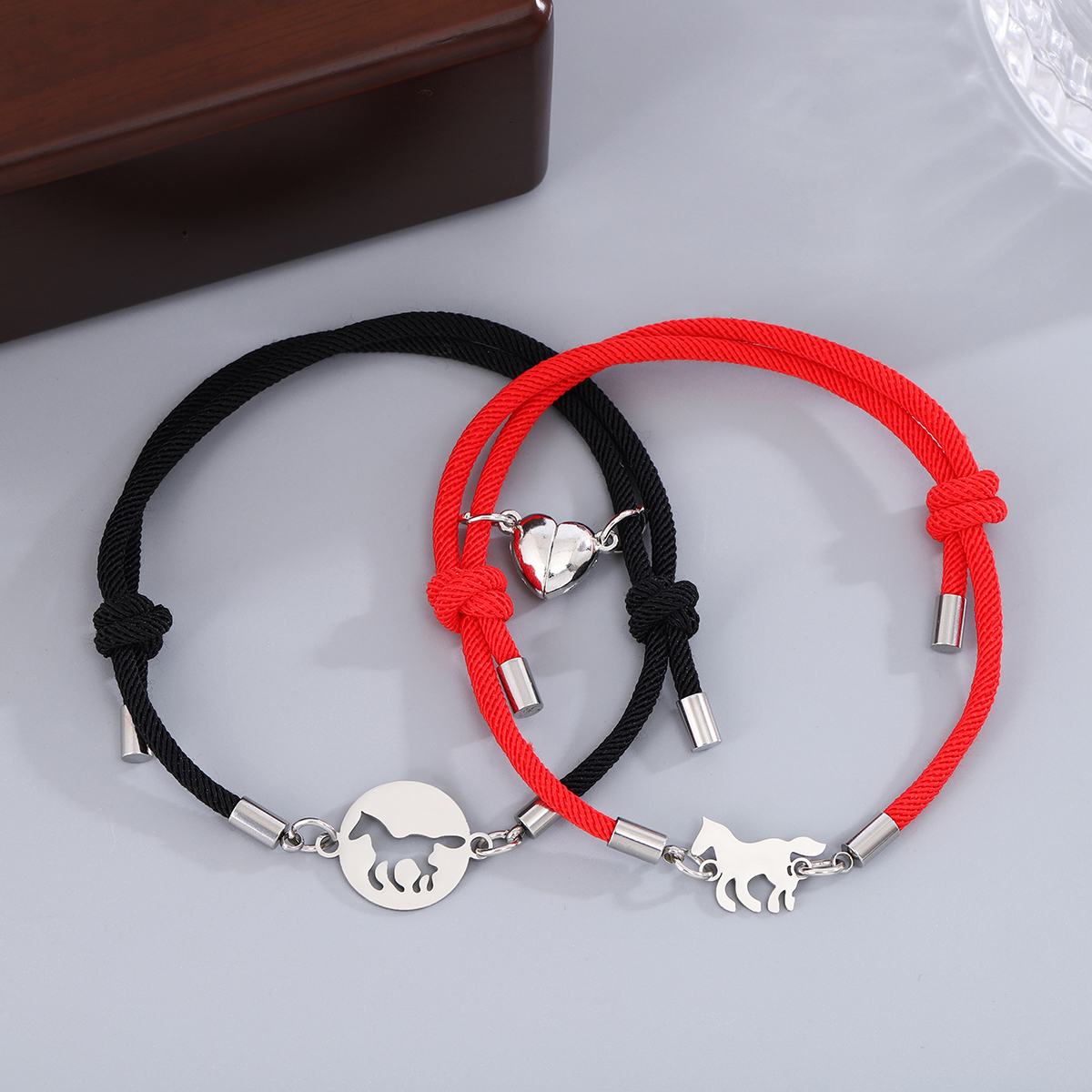 Basic Modern Style Classic Style Horse 304 Stainless Steel Nylon Couple Bracelets display picture 6