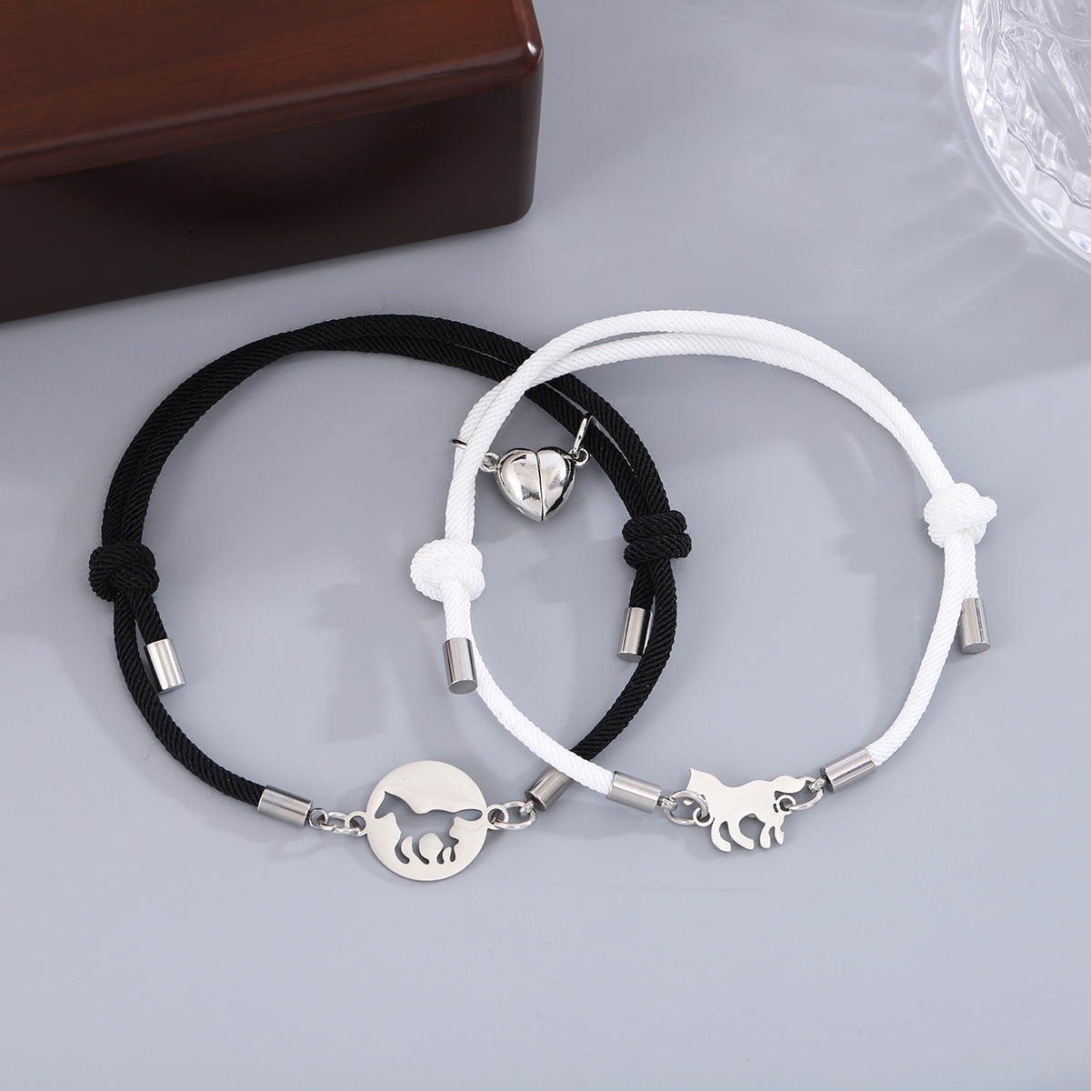 Basic Modern Style Classic Style Horse 304 Stainless Steel Nylon Couple Bracelets display picture 4