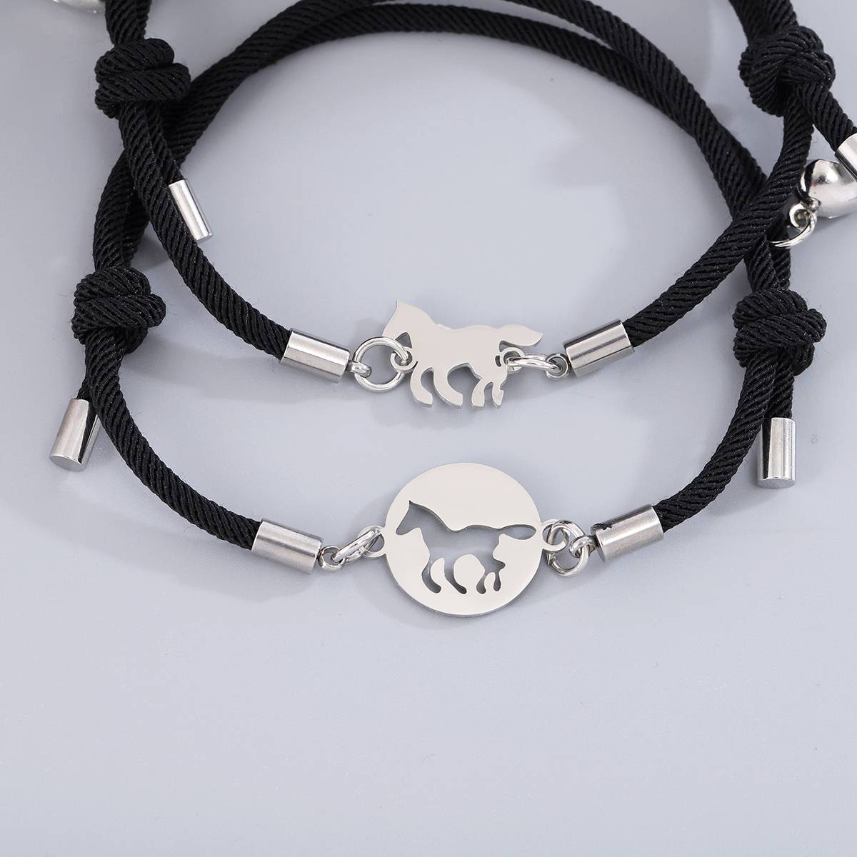 Básico Estilo Moderno Estilo Clásico Caballo Acero Inoxidable 304 Nylon Pareja Pulsera display picture 7