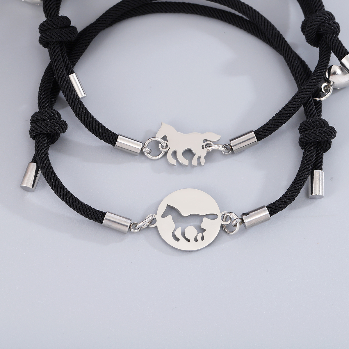 Basic Modern Style Classic Style Horse 304 Stainless Steel Nylon Couple Bracelets display picture 7