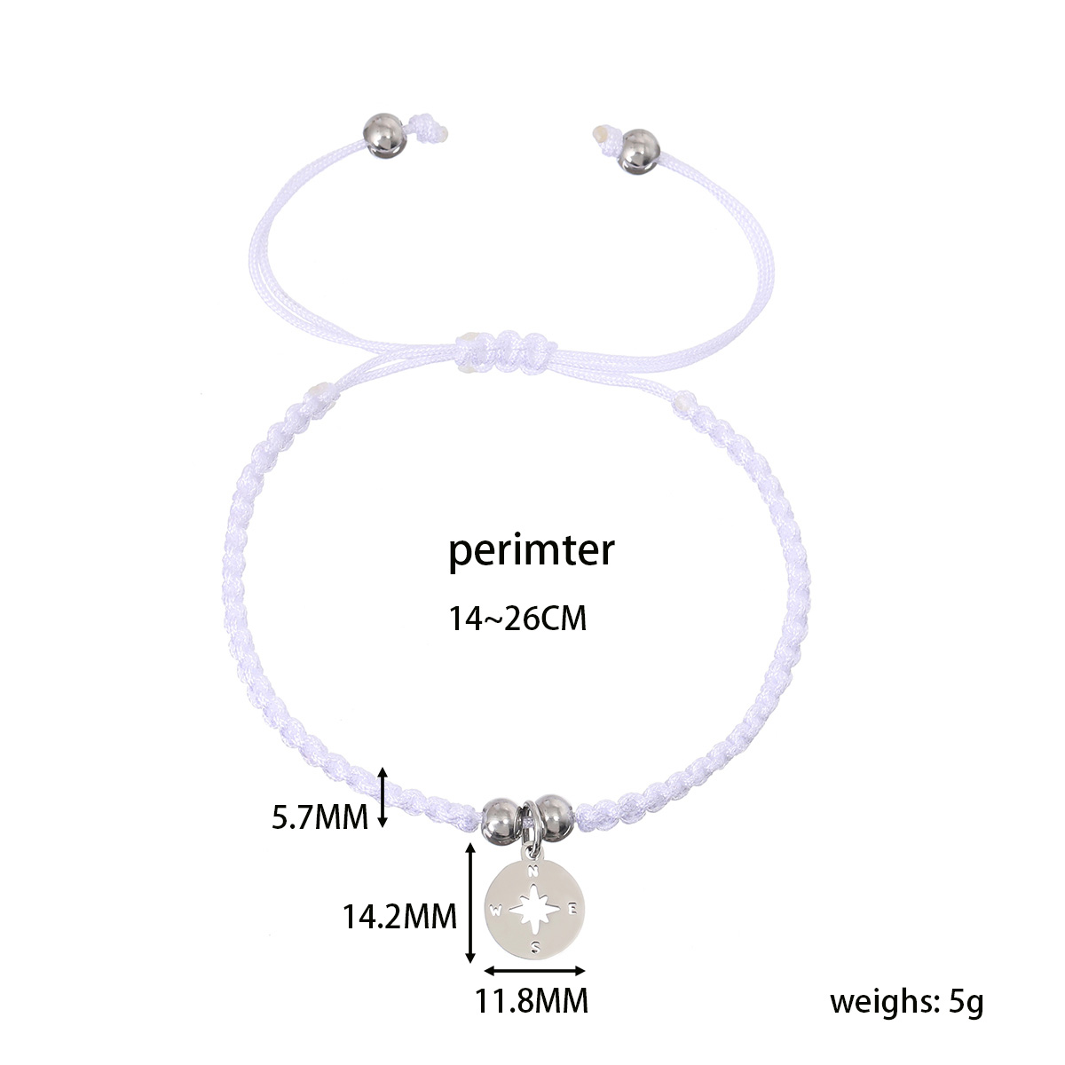 Casual Basic Classic Style Compass 304 Stainless Steel Nylon Unisex Bracelets display picture 1