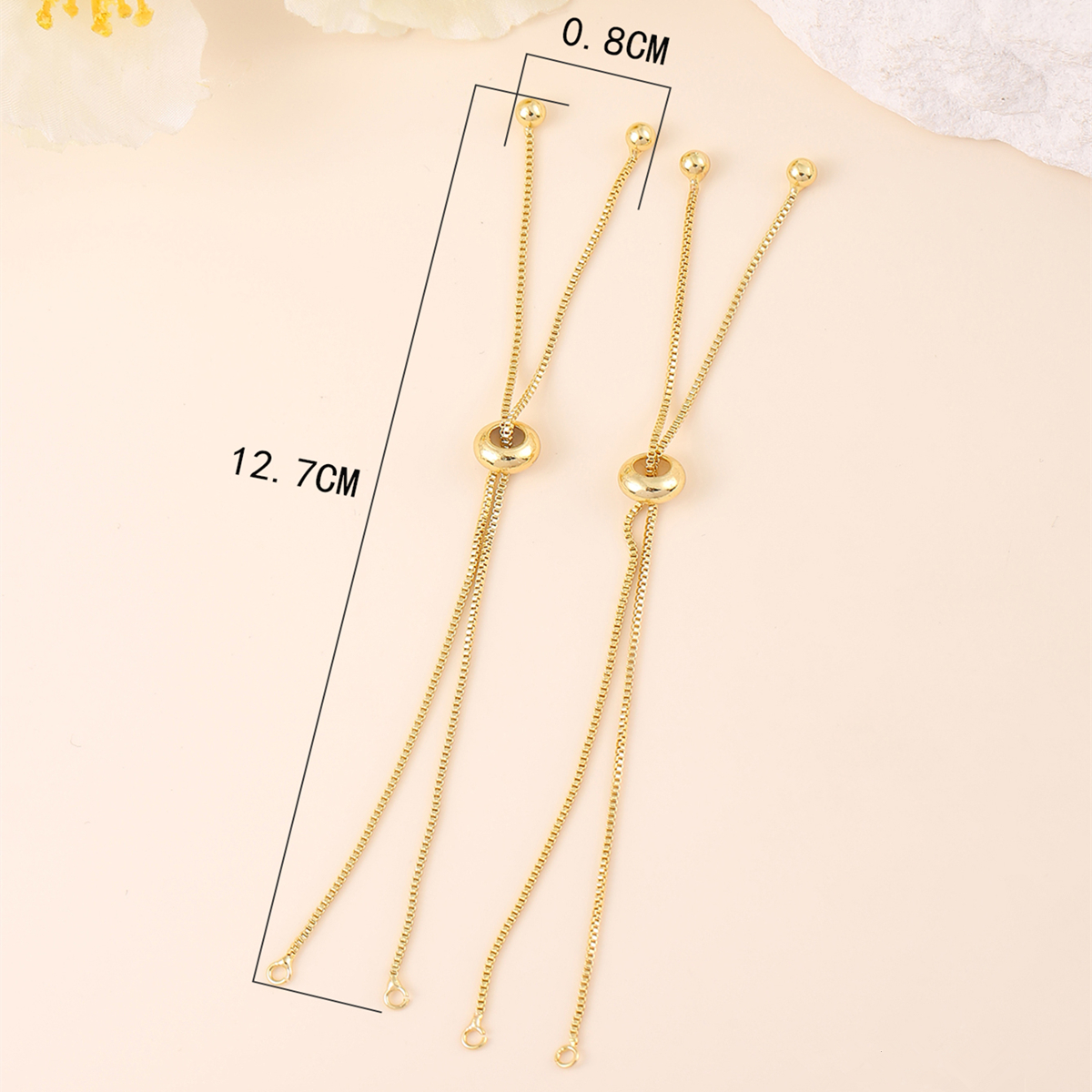 1 Piece 130mm Copper Zircon 18K Gold Plated White Gold Plated Round Square Polished Chain display picture 3