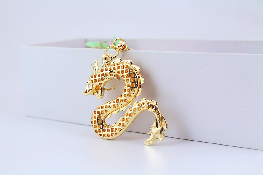 Classical Cute Dragon Zinc Alloy Stoving Varnish Plating Inlay Rhinestones Unisex Bag Pendant Keychain display picture 4