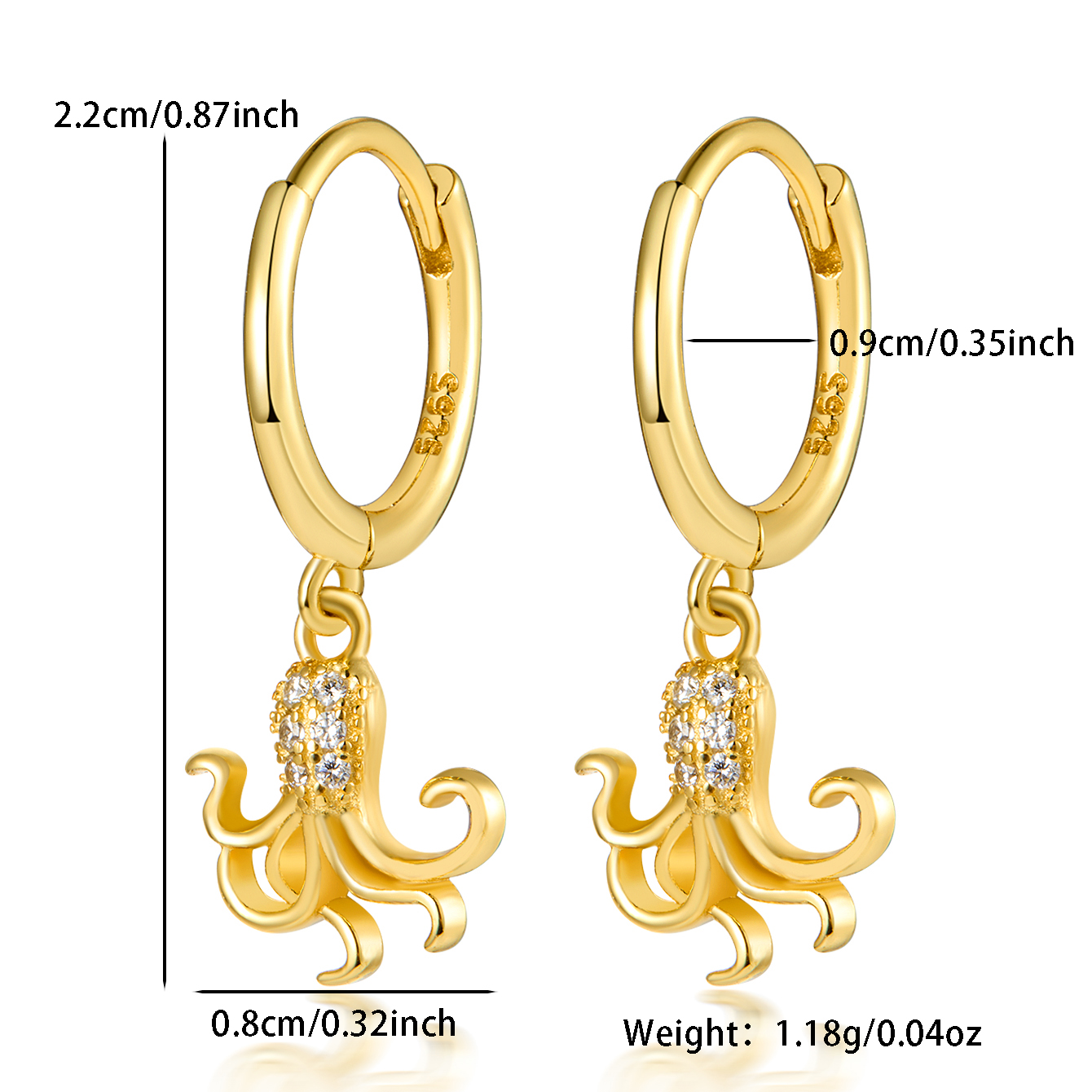 1 Pair Casual Hawaiian Ocean Plating Inlay Sterling Silver Zircon White Gold Plated Gold Plated Drop Earrings display picture 1