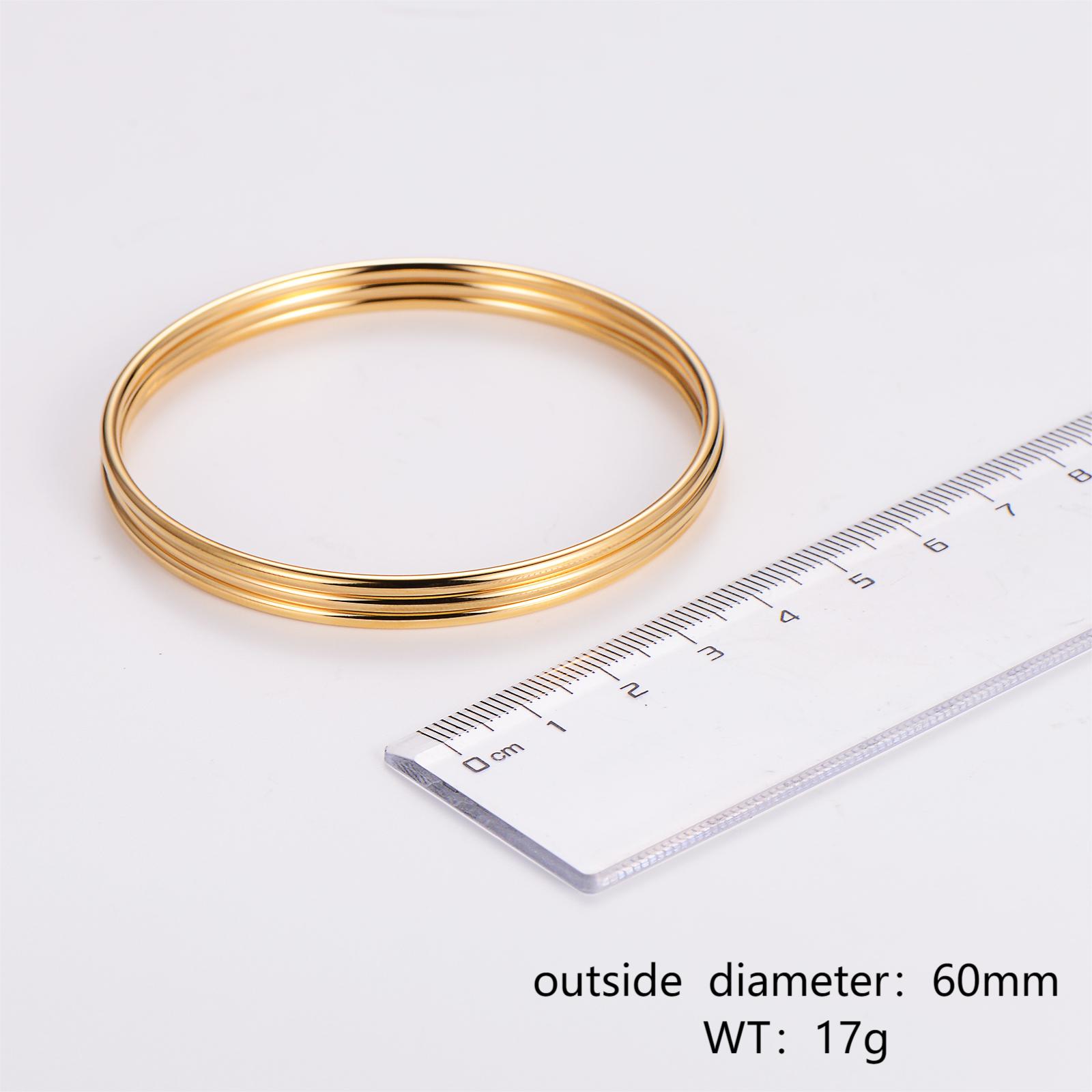 Elegant Simple Style Solid Color 304 Stainless Steel 18K Gold Plated Bangle In Bulk display picture 1