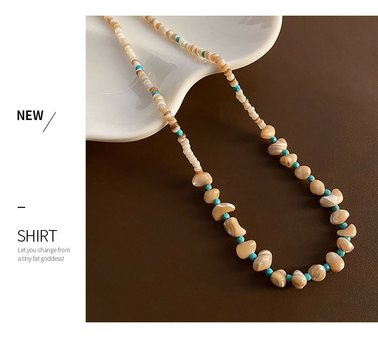 Titan Stahl Elegant Marine-Stil Strand Perlen Geometrisch Halskette display picture 3