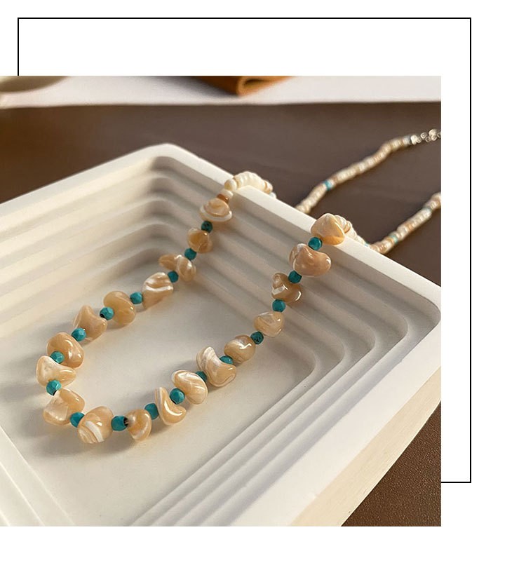 Titan Stahl Elegant Marine-Stil Strand Perlen Geometrisch Halskette display picture 7