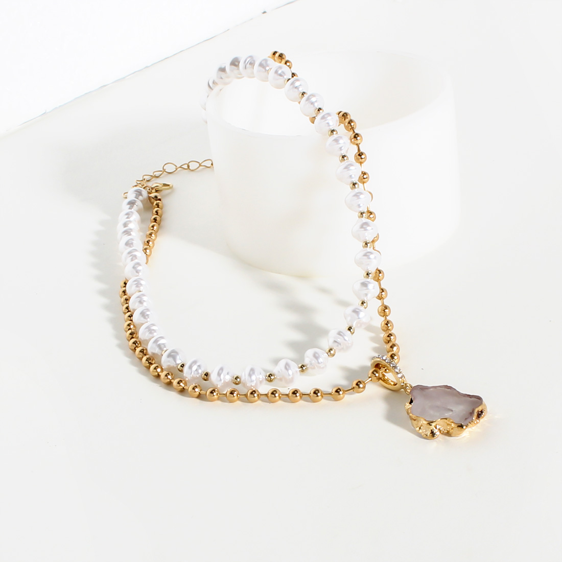 Wholesale Jewelry Retro Irregular Plastic Iron Layered Necklaces display picture 6