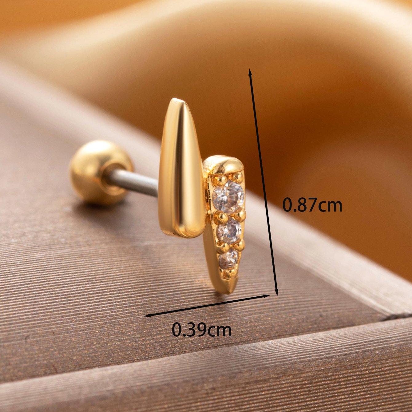 1 Piece IG Style French Style Simple Style Triangle Butterfly Lightning Inlay Copper Zircon Ear Studs display picture 1
