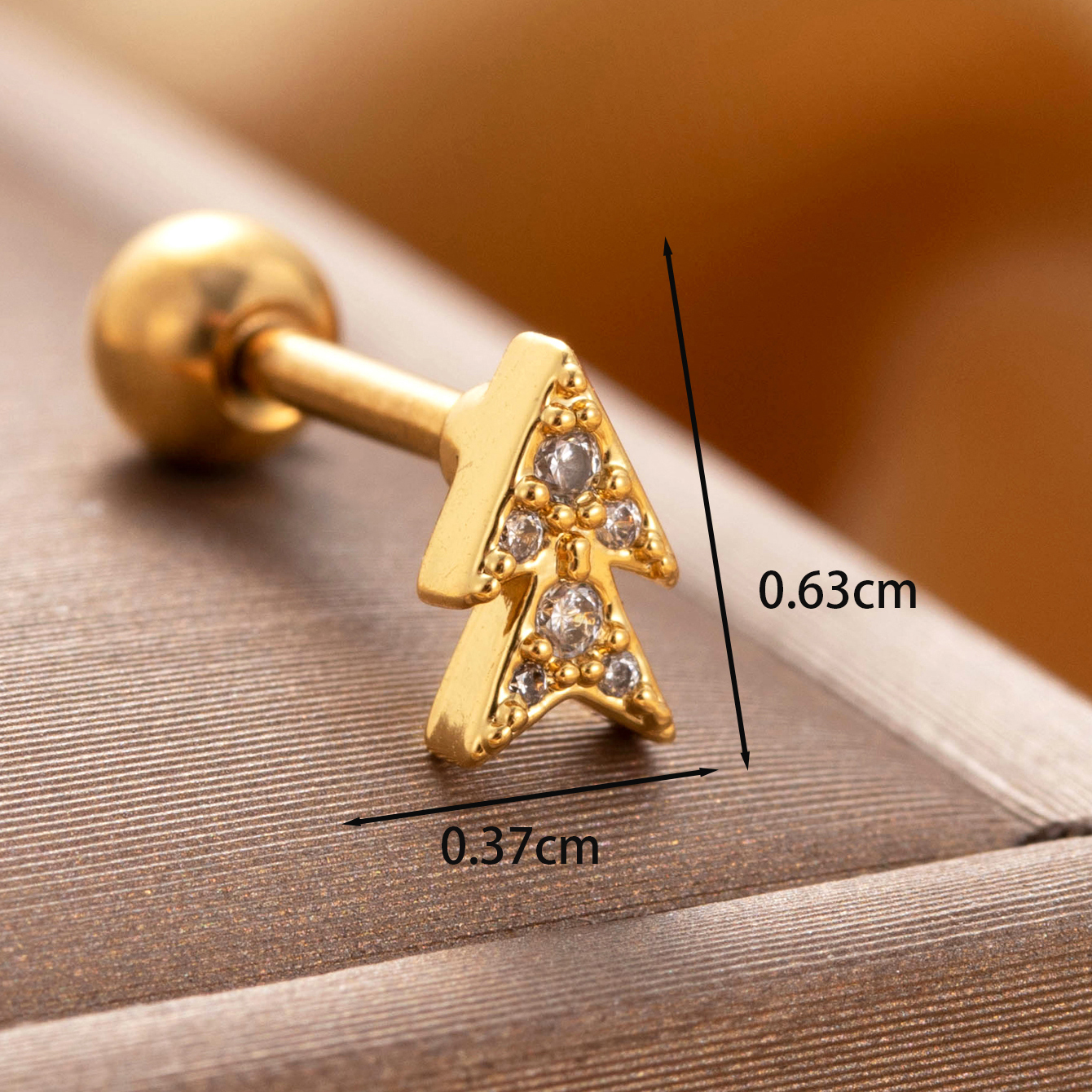 1 Piece IG Style French Style Simple Style Triangle Butterfly Lightning Inlay Copper Zircon Ear Studs display picture 3