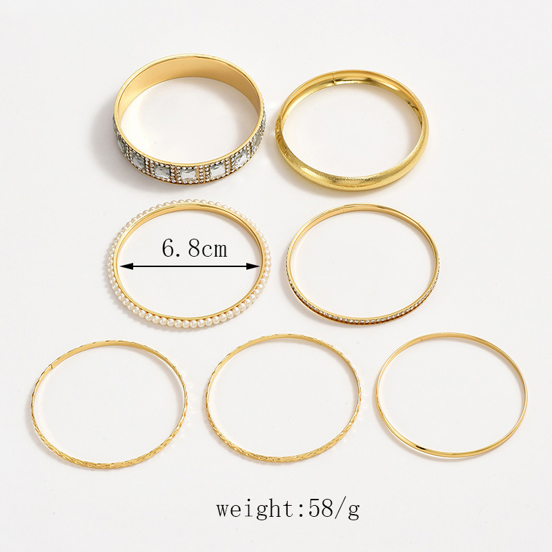 Elegant Basic Simple Style Solid Color Rhinestones Alloy Wholesale Bangle display picture 2