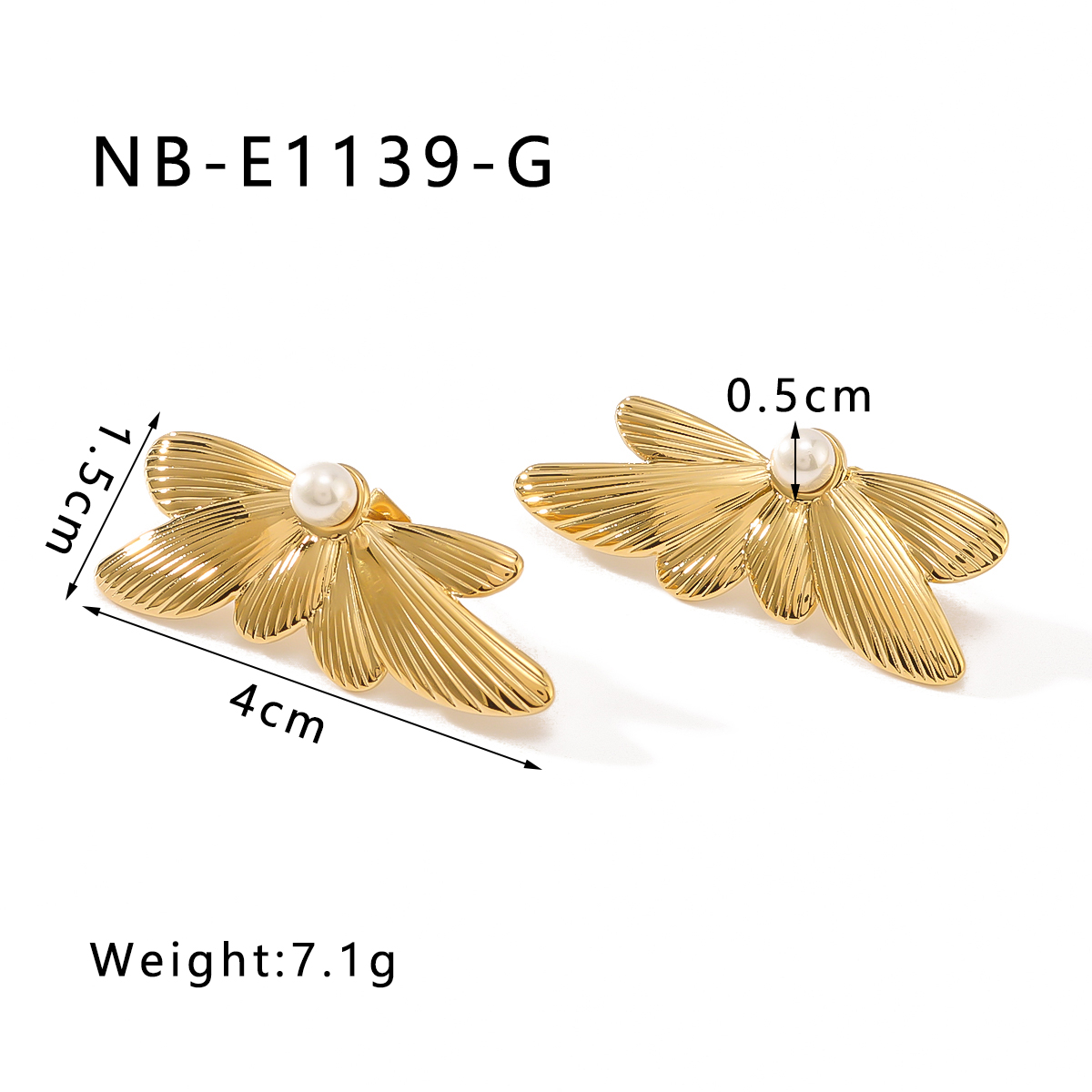 1 Pair IG Style Vintage Style Simple Style Flower Inlay 304 Stainless Steel Pearl 18K Gold Plated Ear Studs display picture 2