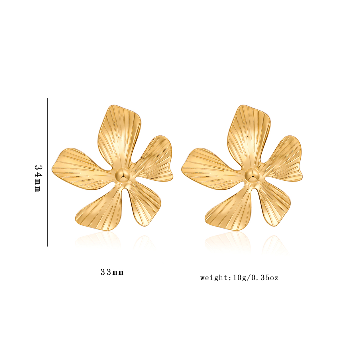 1 Pair Cute Luxurious Flower Plating 304 Stainless Steel 18K Gold Plated Ear Studs display picture 1