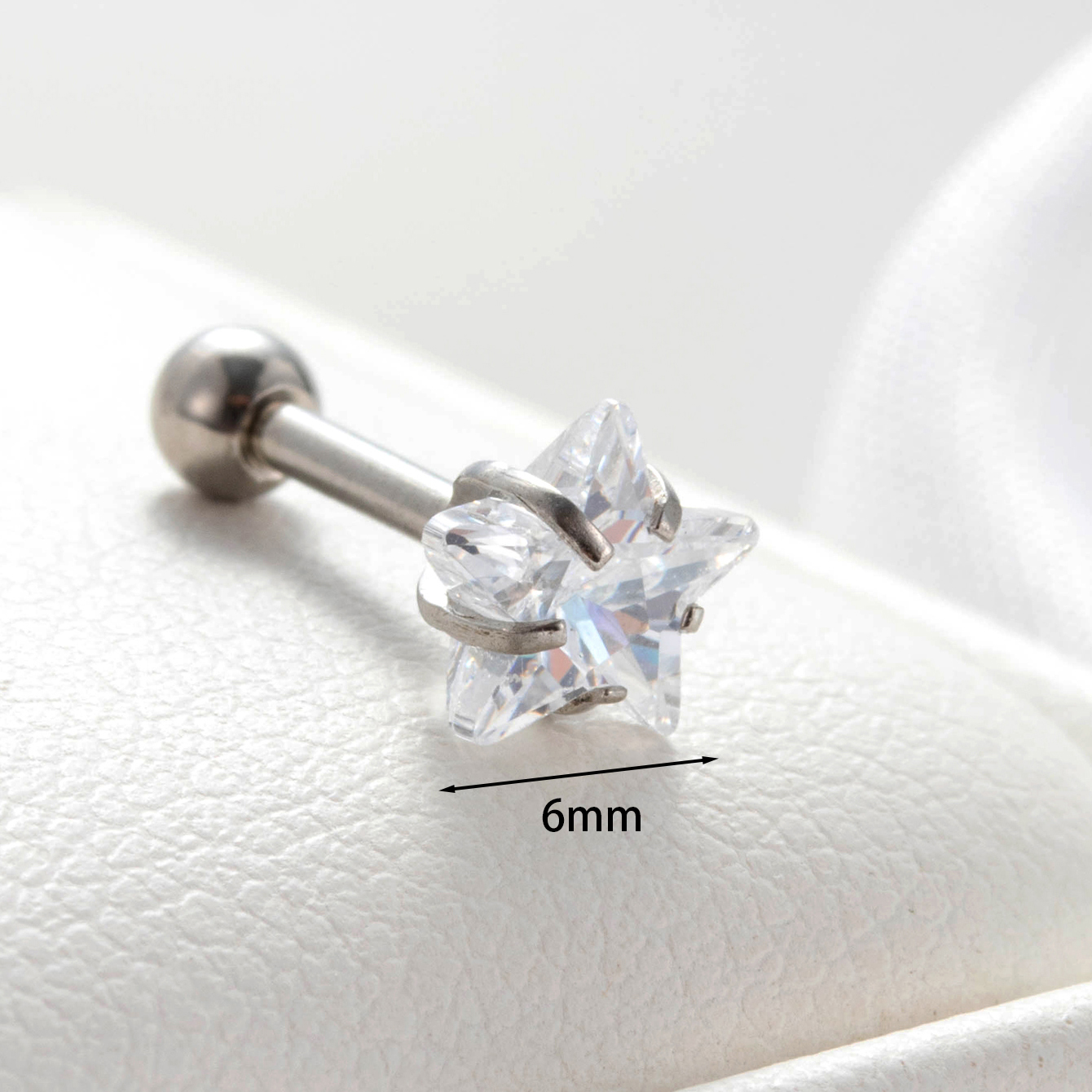 1 Piece Casual French Style Korean Style Pentagram Flower Inlay Copper Zircon Drop Earrings Ear Studs display picture 2