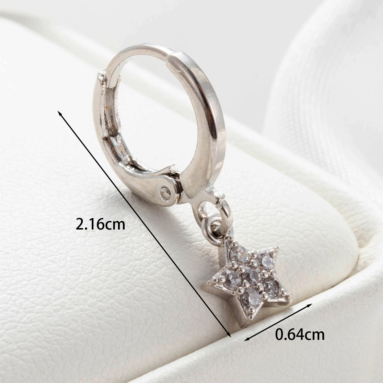 1 Piece Casual French Style Korean Style Pentagram Flower Inlay Copper Zircon Drop Earrings Ear Studs display picture 1
