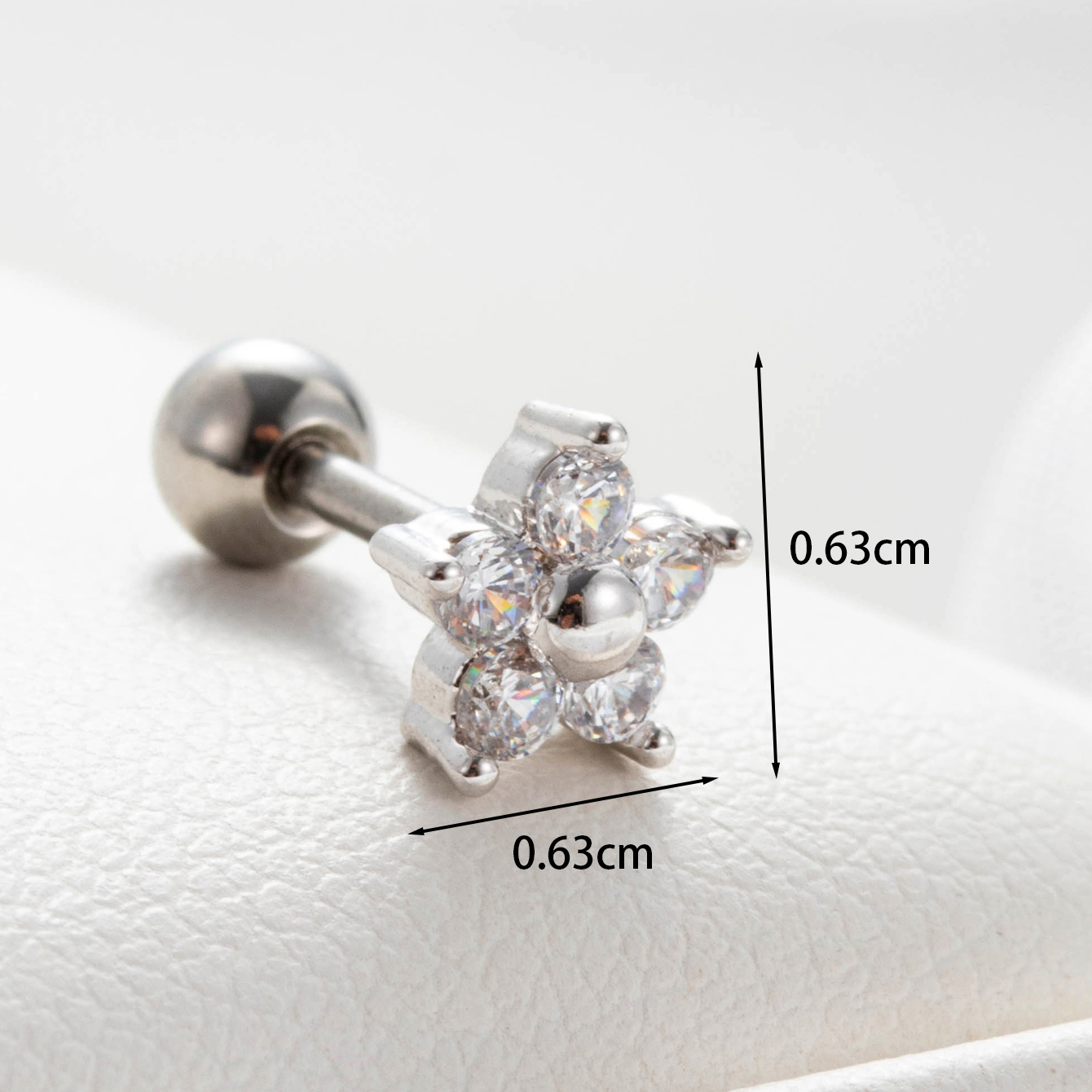 1 Piece Casual French Style Korean Style Pentagram Flower Inlay Copper Zircon Drop Earrings Ear Studs display picture 3