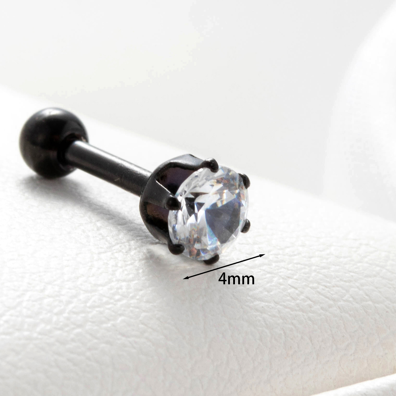 1 Piece Casual French Style Korean Style Round Inlay 316 Stainless Steel  Zircon Ear Studs display picture 2