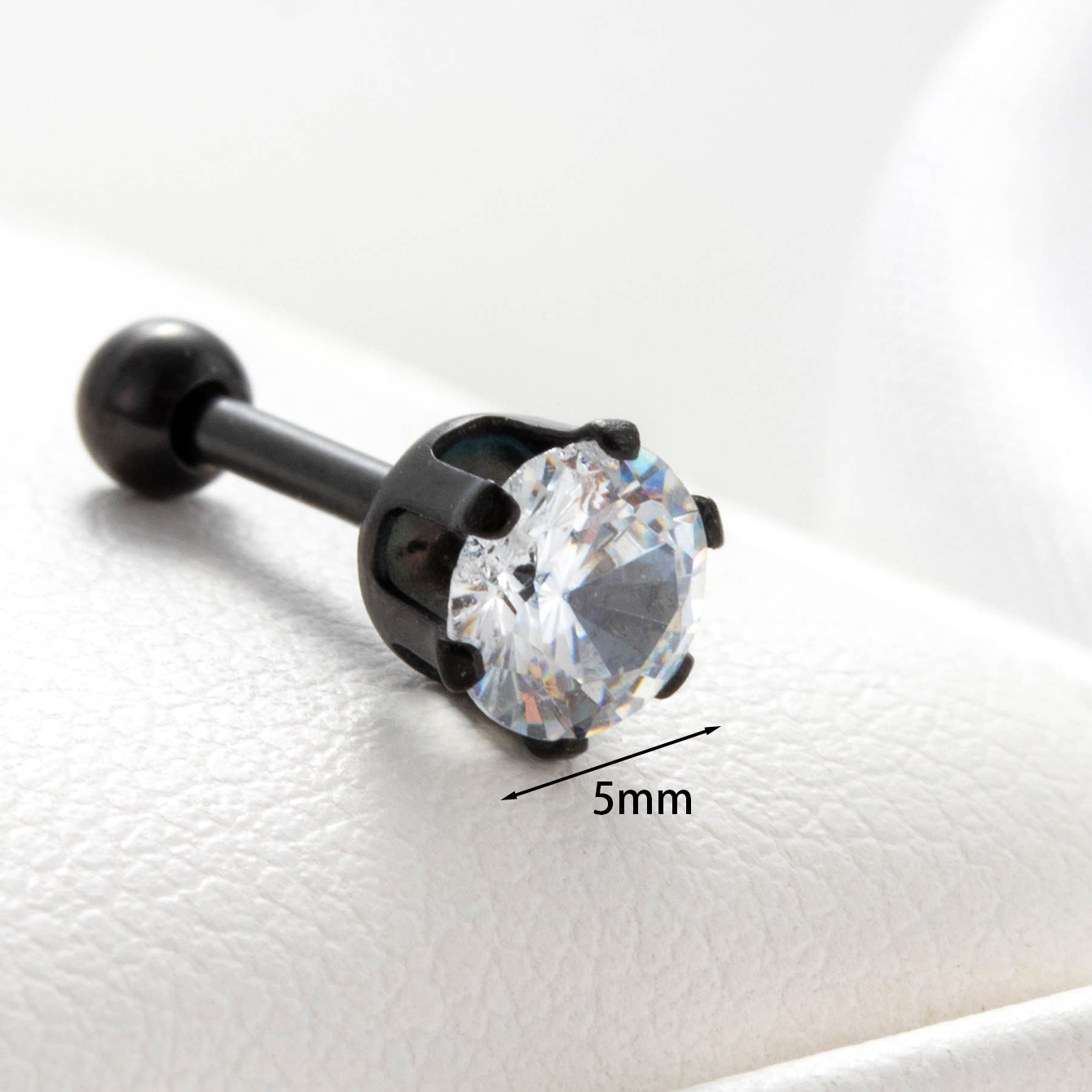 1 Piece Casual French Style Korean Style Round Inlay 316 Stainless Steel  Zircon Ear Studs display picture 3