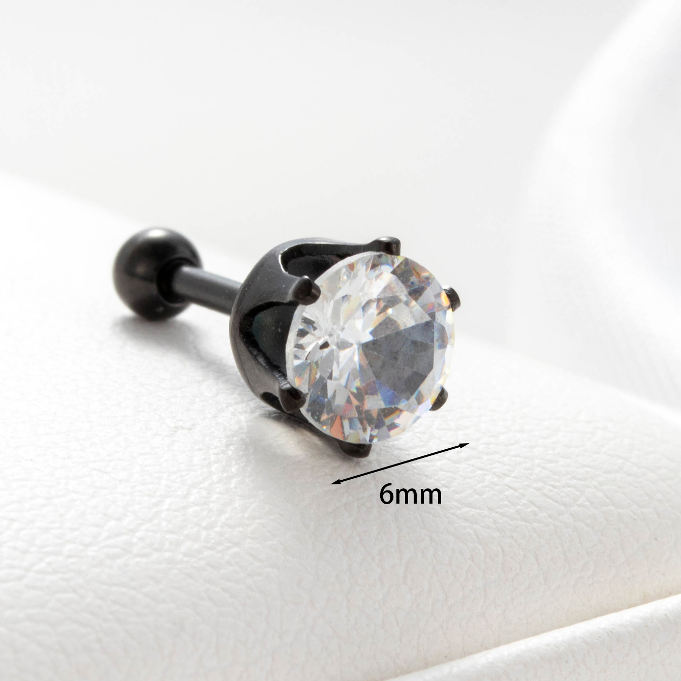 1 Piece Casual French Style Korean Style Round Inlay 316 Stainless Steel  Zircon Ear Studs display picture 1