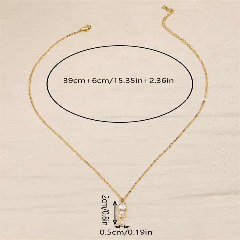 Cobre Chapados en oro de 18k Dulce Brillante Embutido Geométrico Flor Circón Collar Colgante display picture 1