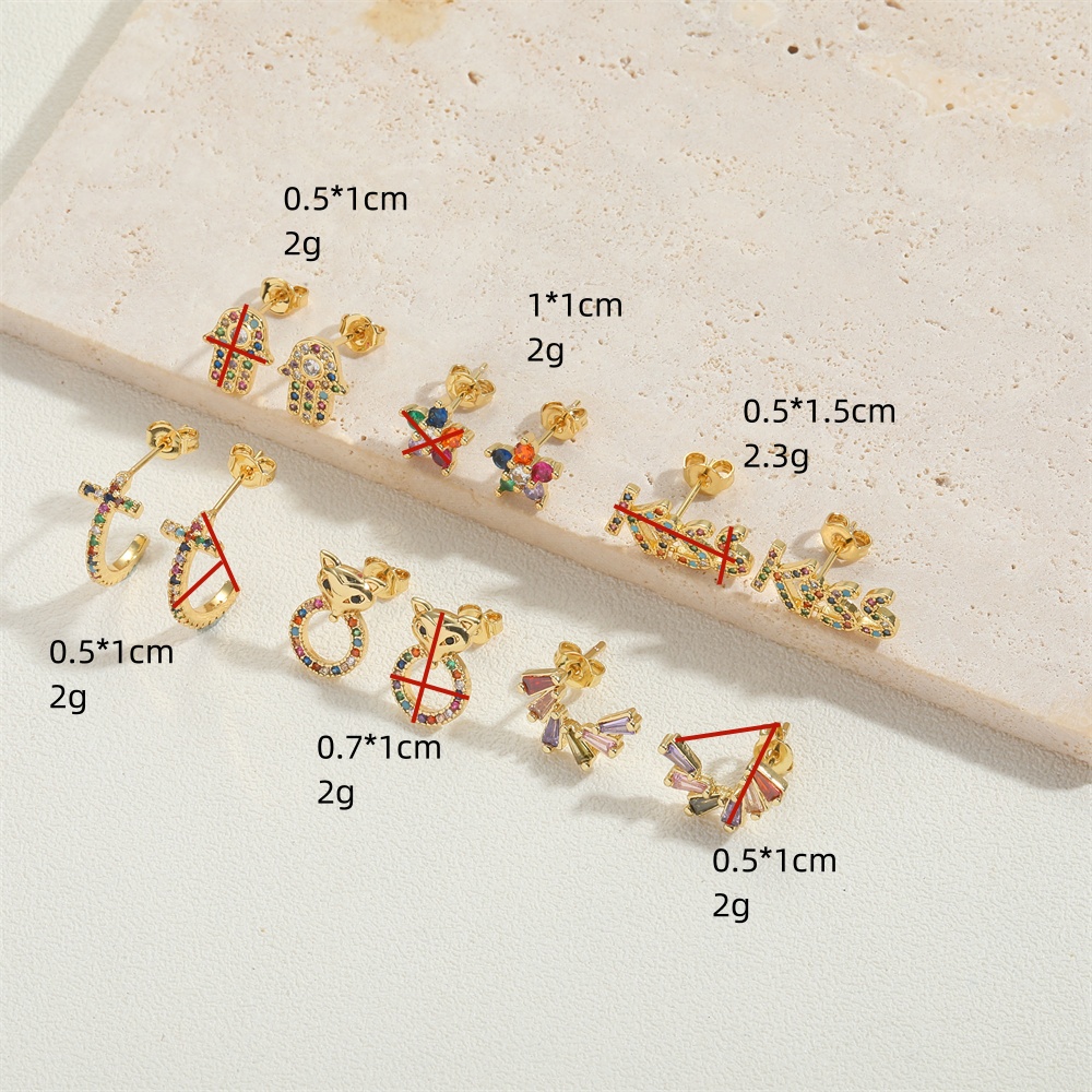 1 Pair Vintage Style Flower Inlay Copper Zircon 14K Gold Plated Hoop Earrings display picture 8