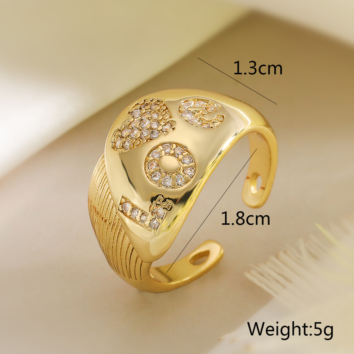 Wholesale Retro Simple Style Commute Geometric Copper Inlay 18K Gold Plated Zircon Open Rings display picture 2