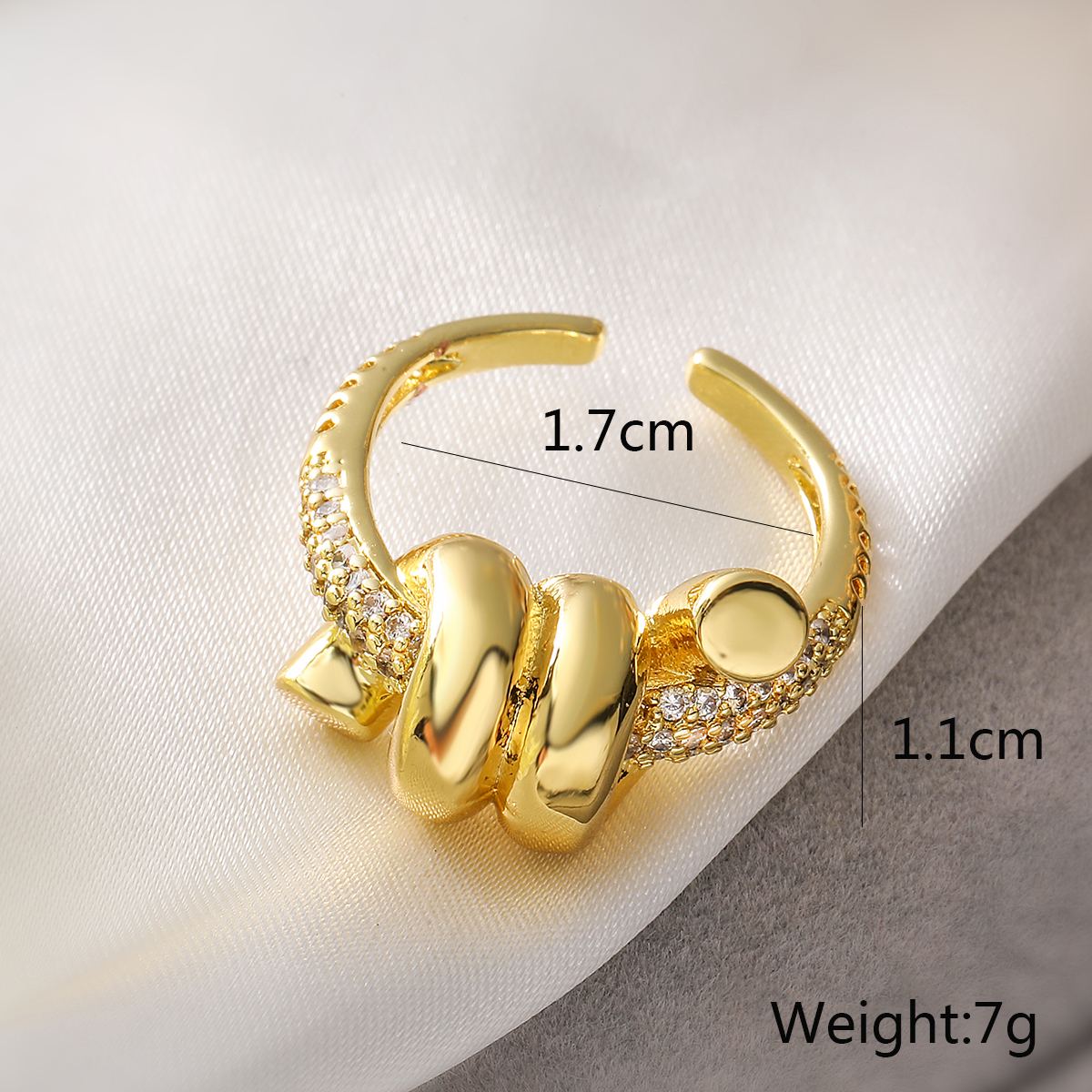 Wholesale Retro Simple Style Commute Geometric Copper Inlay 18K Gold Plated Zircon Open Rings display picture 4