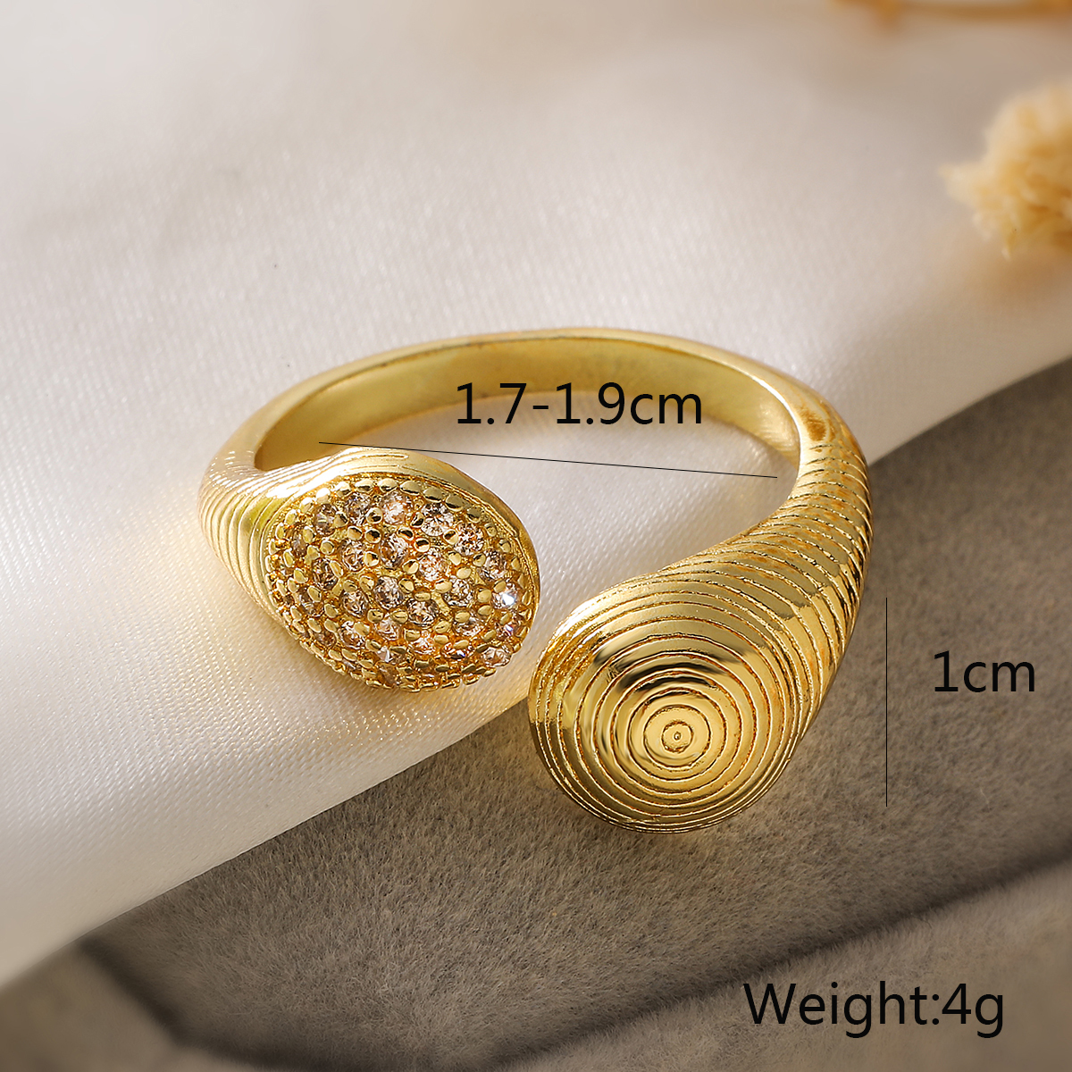 Wholesale Retro Simple Style Commute Geometric Copper Inlay 18K Gold Plated Zircon Open Rings display picture 6