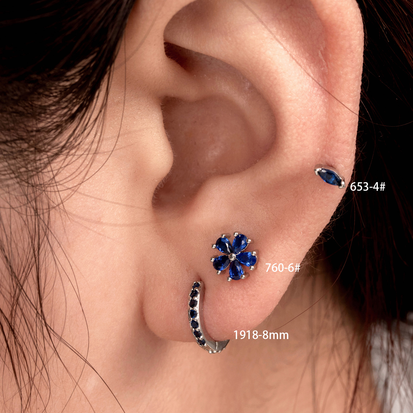 1 Piece Casual French Style Korean Style Oval Flower Inlay Copper Zircon Earrings Ear Studs display picture 4