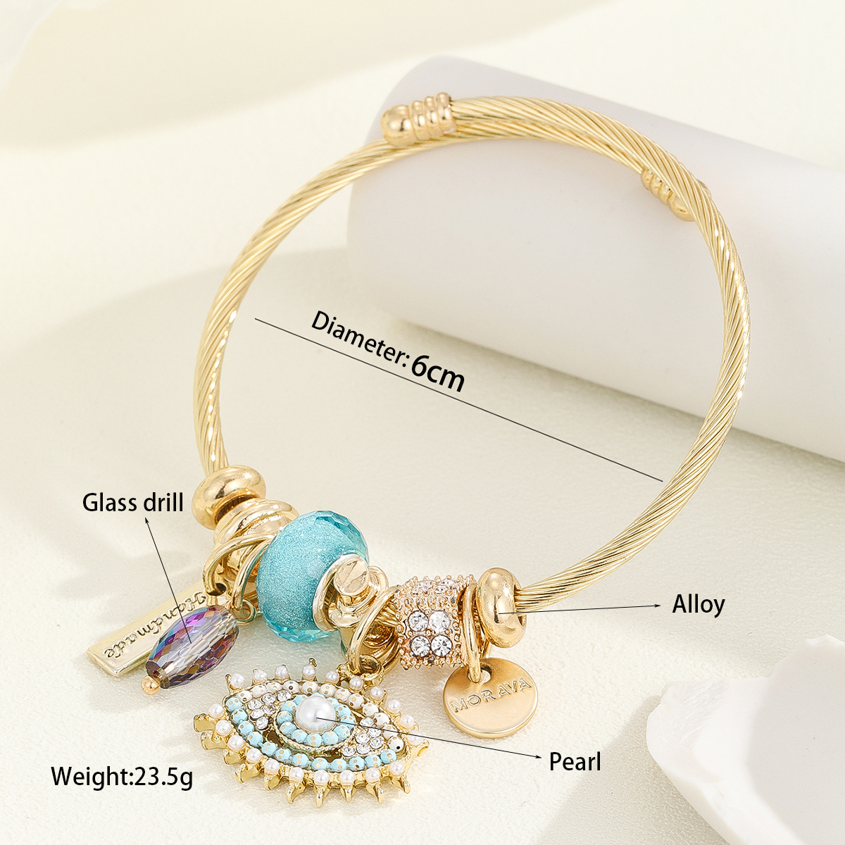 Casual Modern Style Classic Style Swan Bear Rhinestones Stainless Steel Alloy Wholesale Bangle display picture 1