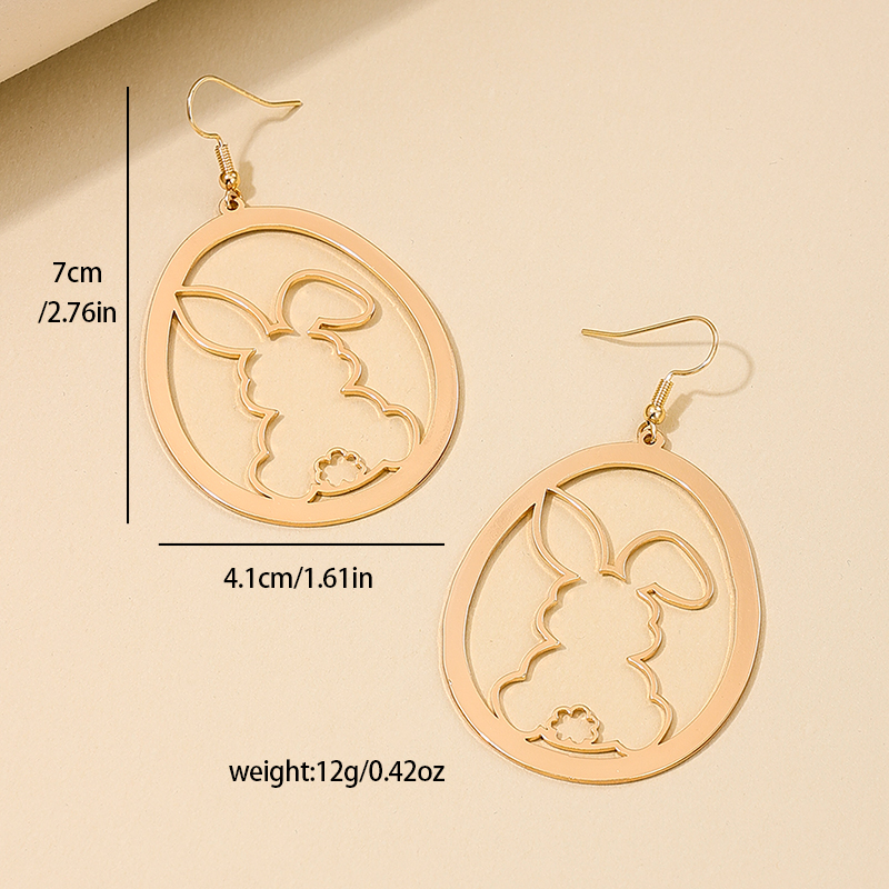 1 Pair Nordic Style Cute Simple Style Rabbit Hollow Out Alloy Drop Earrings display picture 5