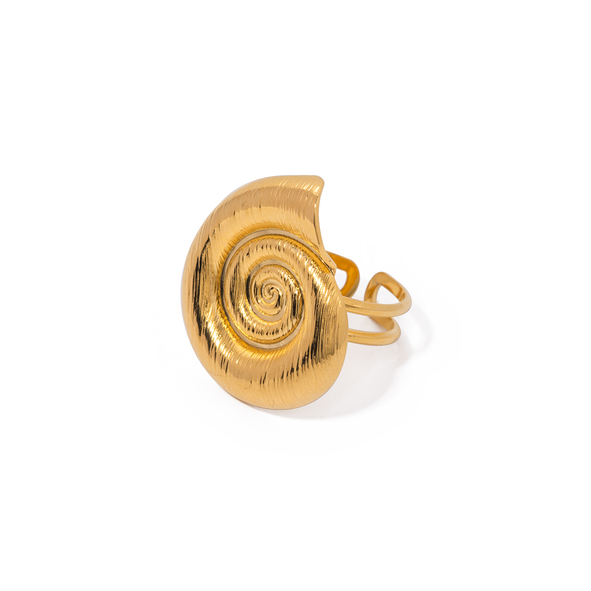 Edelstahl 316 18 Karat Vergoldet IG-Stil Einfacher Stil Spiral- Offener Ring display picture 1