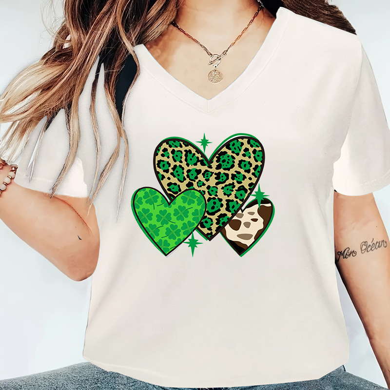 Femmes T-Shirt Manche Courte T-shirts Impression Style Simple Trèfle display picture 5