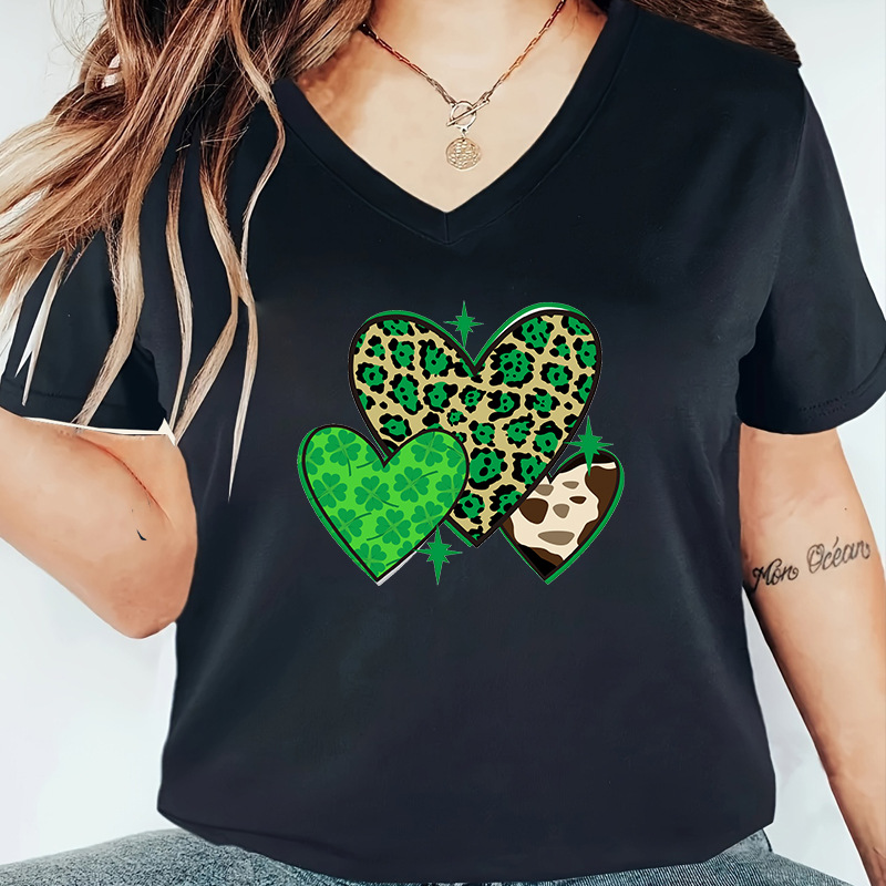 Women's T-shirt Short Sleeve T-Shirts Printing Simple Style Shamrock display picture 6