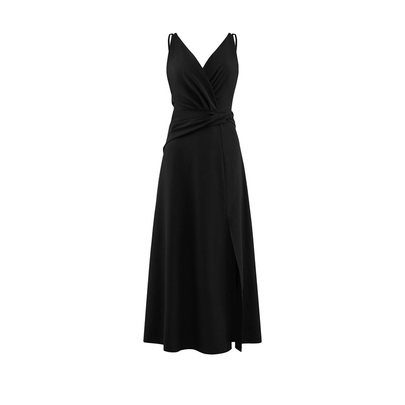 Women's Sheath Dress Slit Dress Sexy Simple Style V Neck Sleeveless Solid Color Maxi Long Dress Holiday Banquet display picture 7