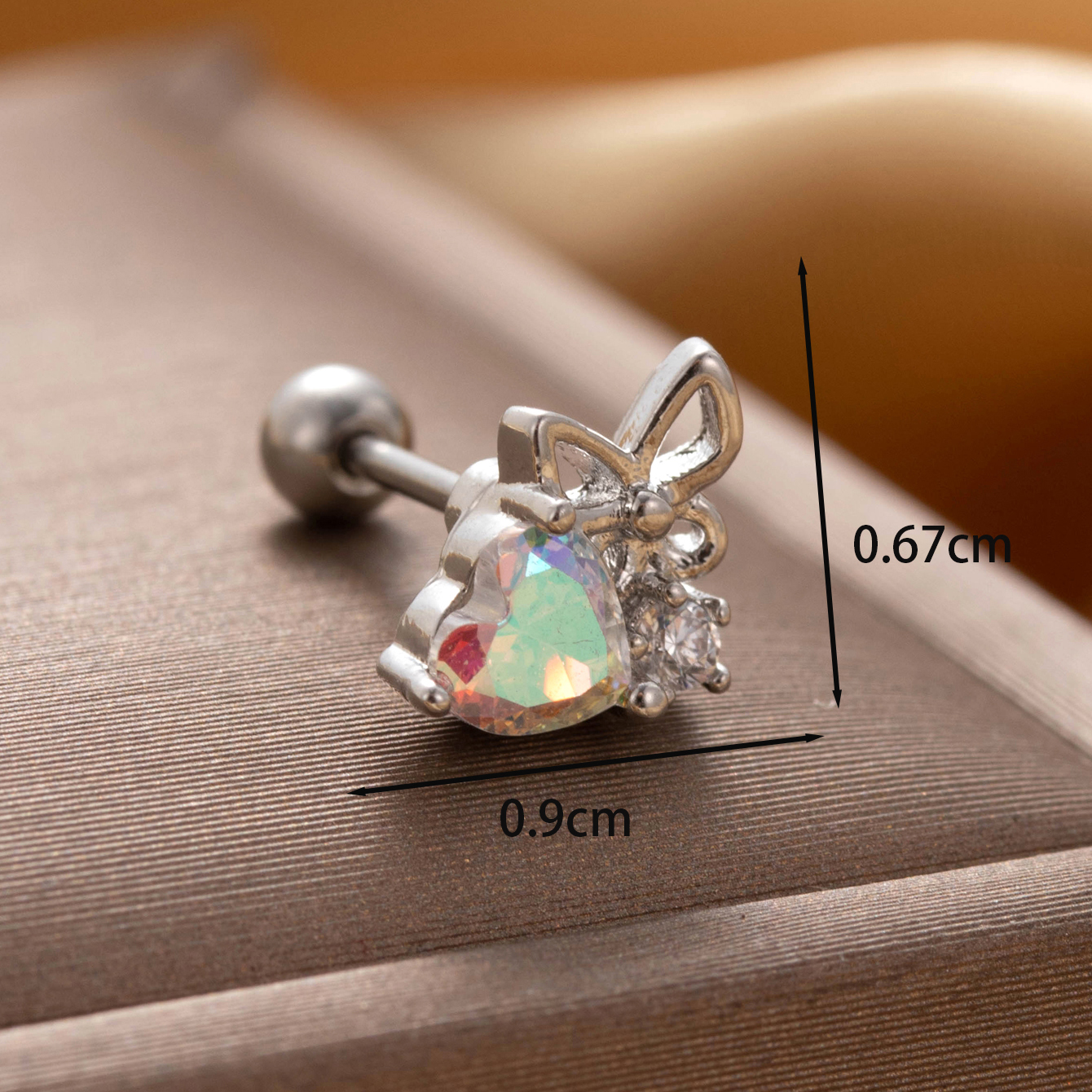 1 Piece IG Style French Style Simple Style Geometric Heart Shape Butterfly Hollow Out Inlay Copper Zircon Drop Earrings Ear Studs display picture 3