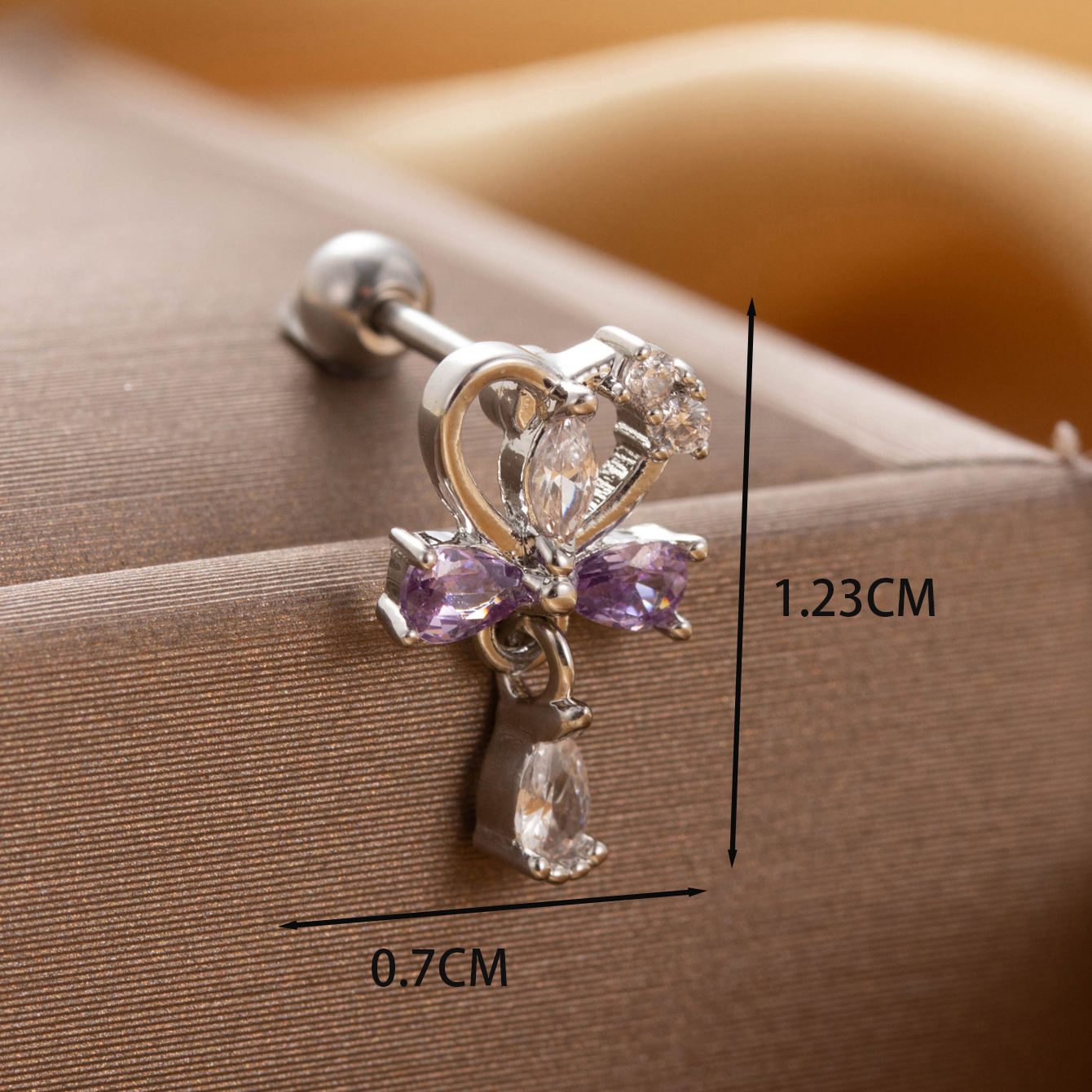 1 Piece Casual French Style Korean Style Square Heart Shape Butterfly Hollow Out Inlay Copper Zircon Drop Earrings Ear Studs display picture 1